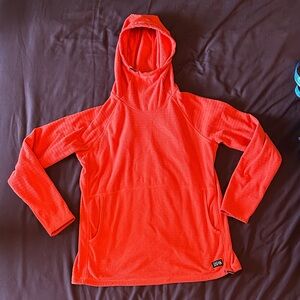 Bright Coral Summit Grid Tunic Hoodie